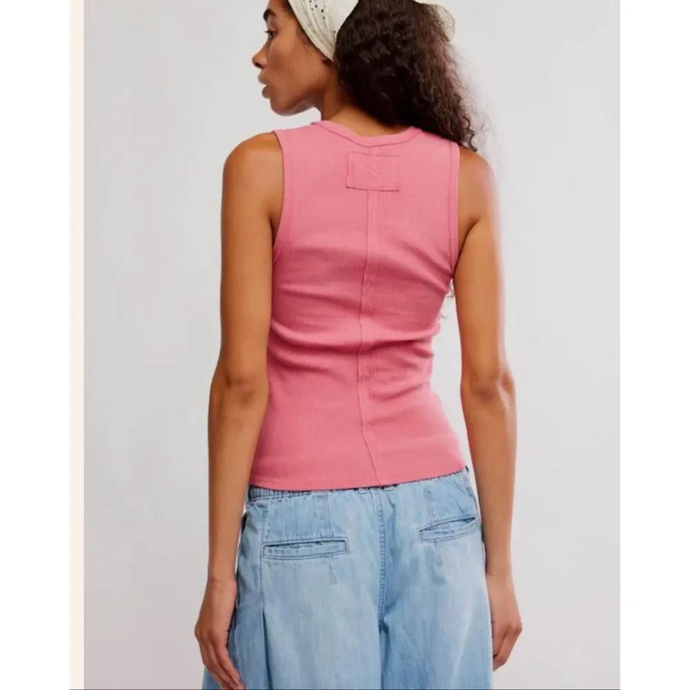 Free People We The Free Neria V-Neck Tank Top in pink Women’s XS NEW